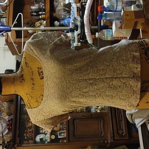 Tan lace shirt with lining juniors